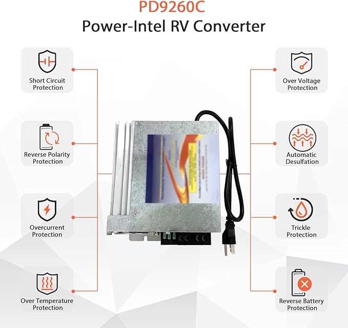 PD9260 RV Power Converter, 12v 60Amp PD9260C,PD9260CV 9200 Series Converter/Charger with Charge Wizard, for RV Camper Caravans