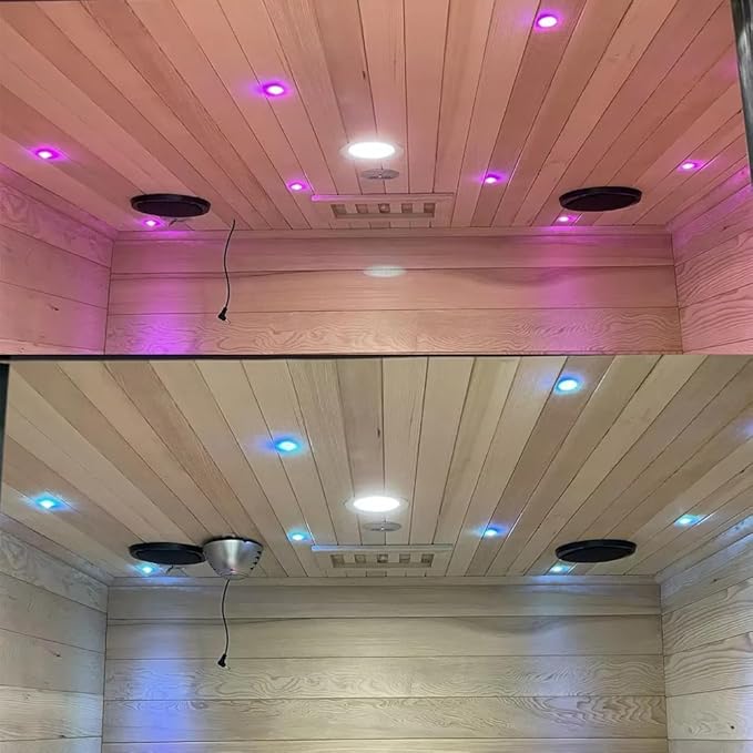Full Spectrum Infrared Sauna for 1 Person, Upgraded WiFi Control Indoor Canadian Hemlock Wood Home Spa Saunas, Red Light Therapy, Speaker, Oxygen bar, Reading & 7-Color Light, 1350 W, US Instock 110V