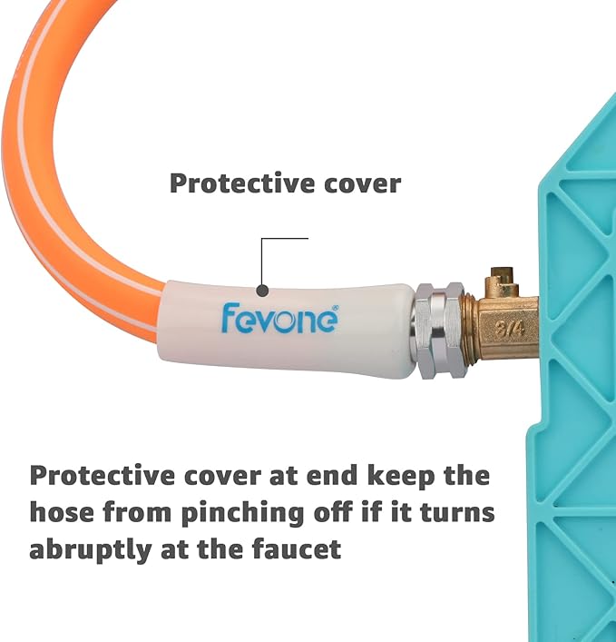 Fevone Garden Hose 100 ft., Lightweight Hybrid Water Hose, Flexible and Durable, Leak-Free Connections