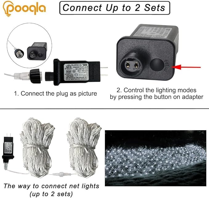 Cool White Net Lights, 360 LED Outdoor Christmas Net Mesh Lights for Bushes 21x5 ft, 8 Modes Waterproof Twinkle String Lights Connectable for Halloween Hedge Yard Garden Party Decor