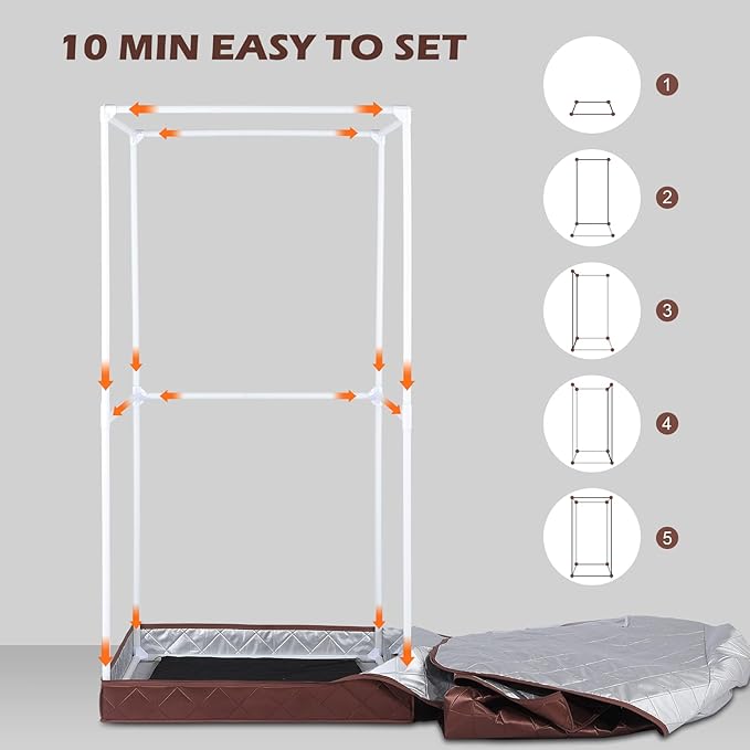 Portable Infrared Sauna for Home, Full Body Personal Saunas Tent at Home Spa with Heating Foot Pad, Remote Control & Foldable Chair for Relaxation & Detox(L 33.8" x W 33.8" x H 65.7")