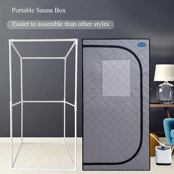 Sauna, Full Size Steam Sauna Tent, Portable Steam Sauna for Home Spa, Home Indoor Sauna, Full Body Sauna Tent for Relaxation (Gray Full Size)