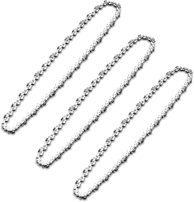 3Pcs 10 Inch Chainsaw Chain, 3/8" LP Pitch .050" Gauge 40 Drive Links,Replacement Chains for Portable Mini Chainsaw, Guide Saw Chain for Chainsaws (10"-40DL-3/8"LP .050"-3pcs)