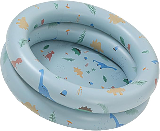 Inflatable Baby Retro Swimming Pool Family Cute Style Thickened Water Pool for Kids Indoor Outdoor Play (Blue)