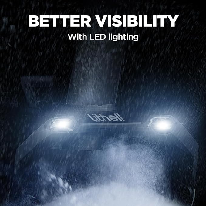 Litheli 2x20V Cordless Snow Blower, 20'' Brushless Electric Snow Thrower with Wheels, 180° Adjustable Chute, LED Lights, 2x4.0Ah Battery Included, Heavy Duty for Driveway Patio