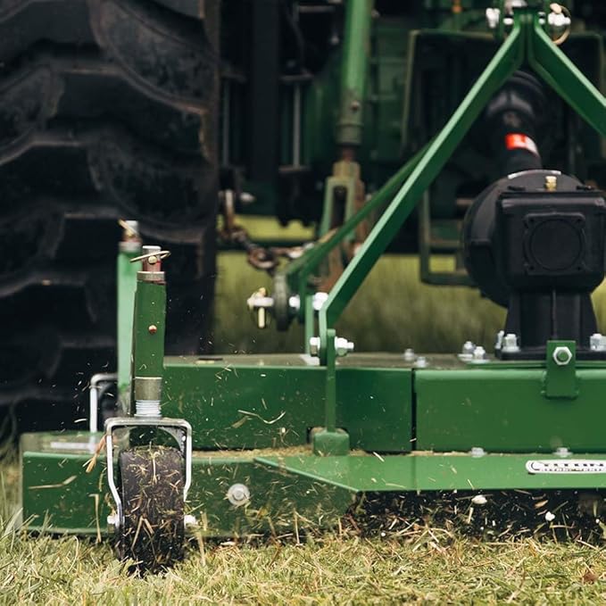Titan Attachments 3 Point PTO Finish Mower, 48" Cutting Width, Cat 1 Hookup, Green Finish, Rear Discharge, Pull Behind Mower for 18-30 HP Tractors, Low-Noise Cast Iron Gearbox
