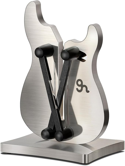 Professional Knife Sharpener for Kitchen, 3-Action Blade Sharpener with Tungsten Carbide, Auto Adjustable Brushed Stainless Steel Manual Sharpener for Serrated, Beveled, Standard Blades