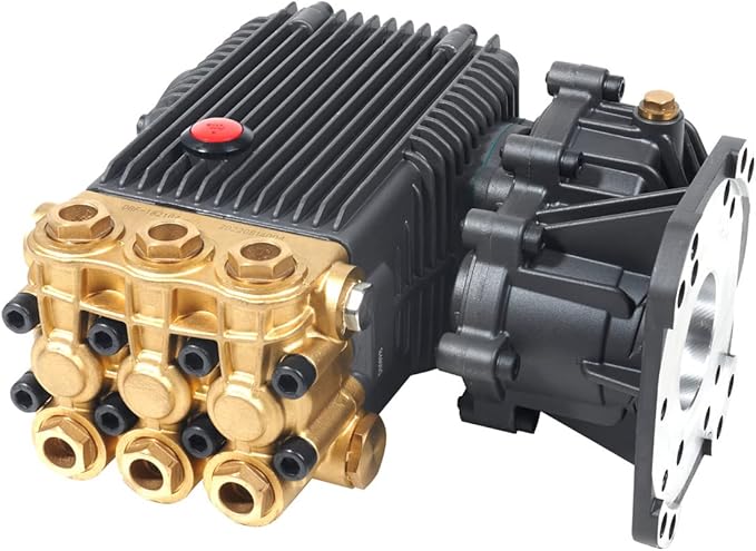 Canpump CE 5066 GB Pressure Washer Pump with Gearbox – 5000 PSI, 6.6 GPM, 1″ Shaft, Horizontal, Triplex – High Pressure High Flow Industrial Power Washer Pump – For 24 HP Gas Engines