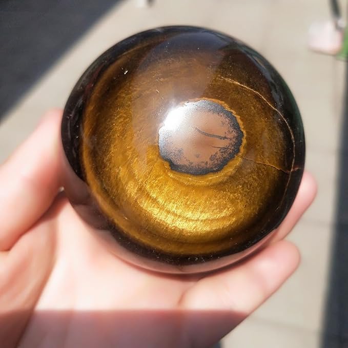 4-5CM/1.58-1.97inch Ttiger Eyes Crystal Ball Polished Natural Tiger Eye Stone Sphere Decorative Sphere Healing Crystals Ball Stone Crafts Home Decor Ornament Gifts (40-50mm, Tiger's Eye)