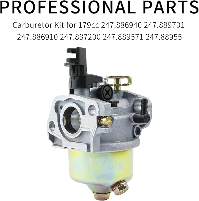 247.889571 Carburetor for Craftsman 179cc 247.886940 247.889701 247.886910 247.887200 247.889571 247.88955 Snow Blower Carb Replacent for MTD 270-QU ZS365-SUA 952Z265-SUA Engine for Huayi 170SA 170SB