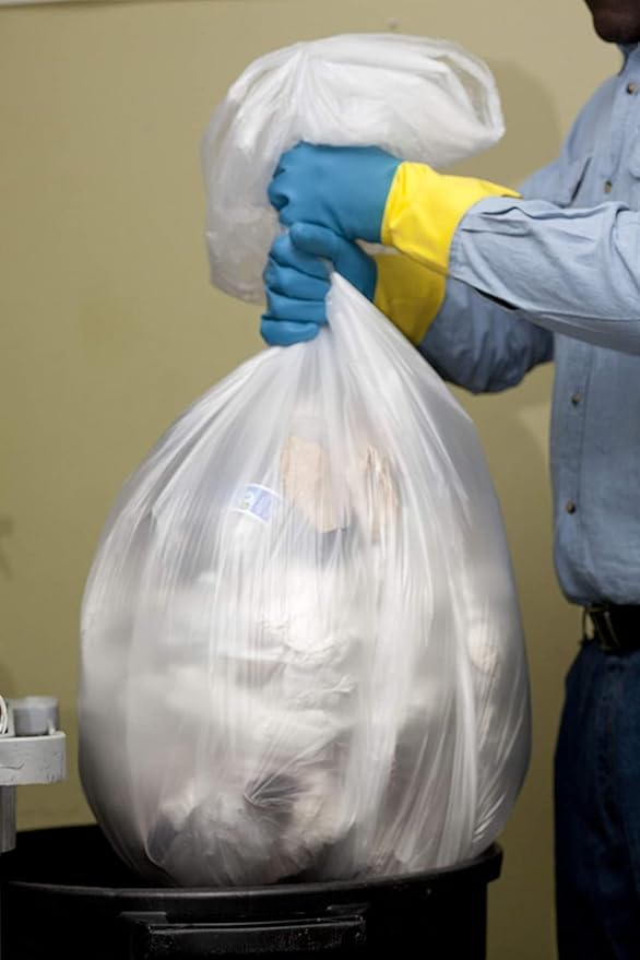Aluf Plastics 55-60 Gallon 1.5 MIL Clear Garbage Bags - 38" x 58" - Pack of 50 - For Contractor, Industrial, Healthcare, & Municipal