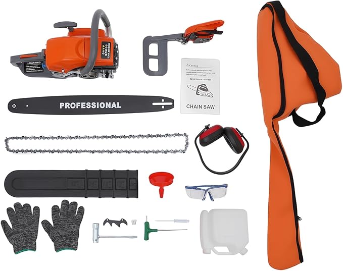 Gas Chainsaw, 2Stroke/4Stroke Gasoline Chainsaw Power Chain Saws Handheld Cordless Petrol Chainsaws For Wood Cutting Forest Felling Tree Pruning Shrub Pruning (2Stroke 22In 2800W 60CC)