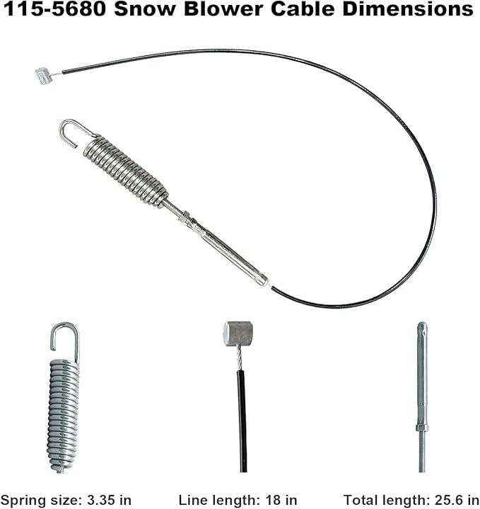 115-5680 Auger Cable Replacement for Toro 106-4599 1155680 Snowblower/Snow Thrower 38595 38611 38620 38630 38640, Snow Thrower Replacement Parts, with 2 Zip-Ties