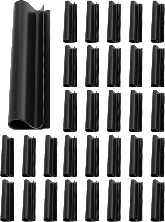 32 Pcs 4.7" Winter Pool Cover Clips - Pool Closing Kit for Above Ground Steel Wall Pools, Wind Guard Clamps for Securing Cover Tightly(Black)
