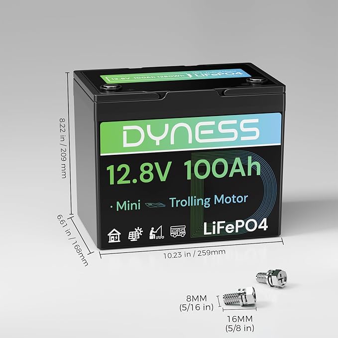 12V 100Ah LiFePO4 Battery Mini TM, BCI Group 24, 12V 100Ah Lithium Battery with Low-Temp Protection Built-in 100A BMS, 12.8V Deep Cycles Battery, Perfect for Trolling Motor, RVs, Boat, Marine