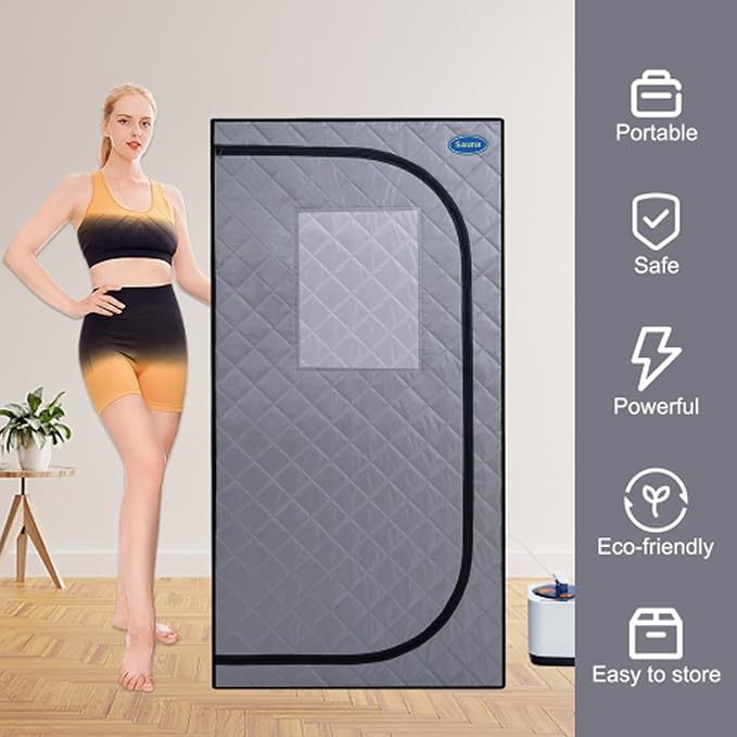 Sauna, Full Size Steam Sauna Tent, Portable Steam Sauna for Home Spa, Home Indoor Sauna, Full Body Sauna Tent for Relaxation (Gray Full Size)