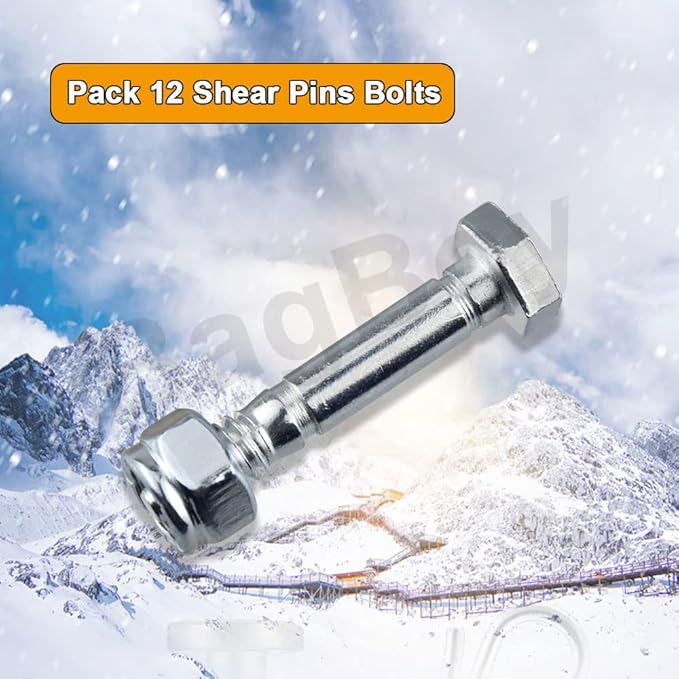 Braveboy 12 Pack Snowblower Shear Bolts 51001500-2-1/8" x 5/16" 51001500 Shear Pins & Nuts Compatible with Arie-ns 01019500 510015 AM122156 AM1369890 Snow Blower, Fits ST420 ST520 ST732 ST1032 & More