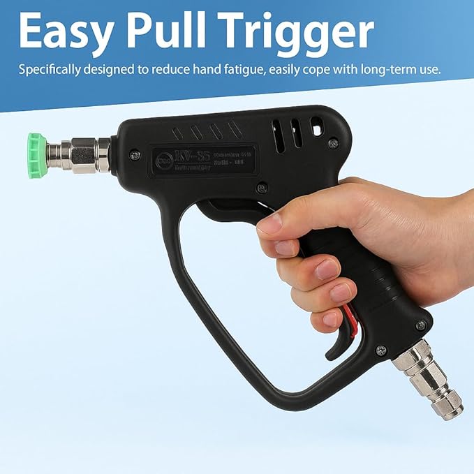 Pressure Washer Short Gun, 5000 PSI/10.5 GPM High Power Washer Spray Gun with 3/8'' Swivel Quick and M22-14mm Connect for Foam Cannon Car Wash