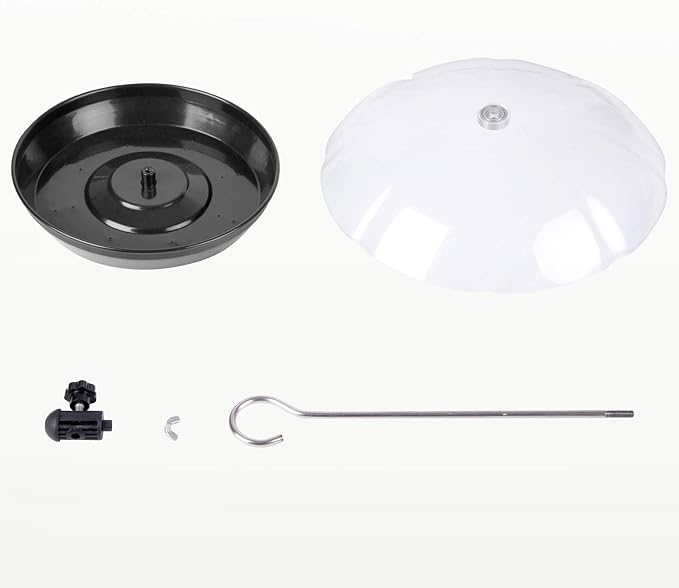 Kingsyard Adjustable Platform Bird Feeder for Outdoors Hanging, Metal Tray Bird Feeder with Dome Top, Attract Bluebirds Cardinals Goldfinches (Black)