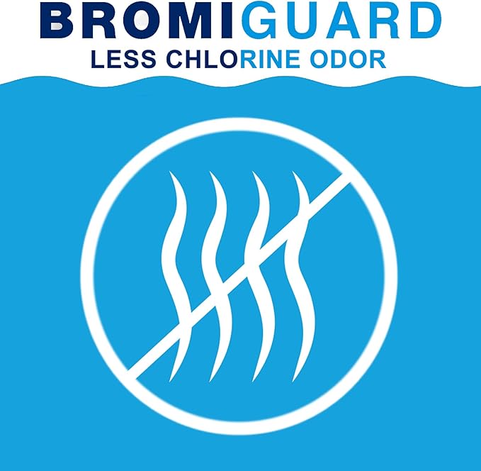 Pack of 2 | BROMIGUARD Bromine Tablets 1 Inch 4 Lbs for Spa Hot Tub Chemical Sanitizer Bromine Tabs | Long-Lasting 1" Brominating Tablets for Pools | Less Chlorine Odor Total 8 Pounds