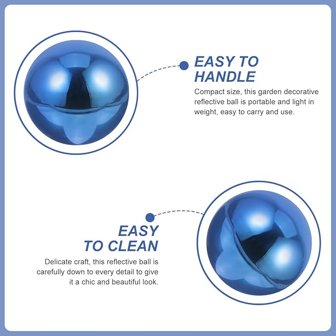 PRETYZOOM Stainless Steel Mirror Reflective Gazing Ball for Yard Decor Outdoor Garden Sculpture Polished Sphere Lawn Ornament