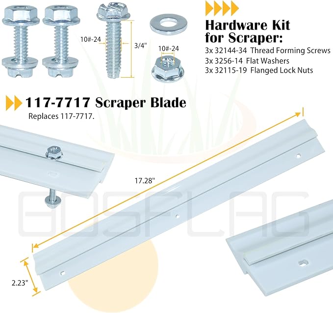 117-7700 Snow Blower Paddles with 117-7717 Scraper Blade Replaces Toro 117-7700 for Toro Power Clear 180 418ZE 418ZR 518ZE 518ZR 38282 38472 38473 38273 38283, 18" Power Clear Snowthrower