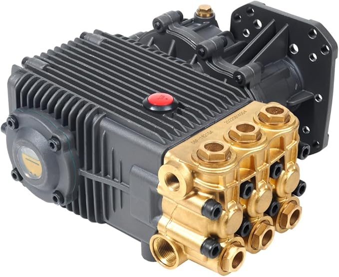 Canpump CE 5066 GB Pressure Washer Pump with Gearbox – 5000 PSI, 6.6 GPM, 1″ Shaft, Horizontal, Triplex – High Pressure High Flow Industrial Power Washer Pump – For 24 HP Gas Engines