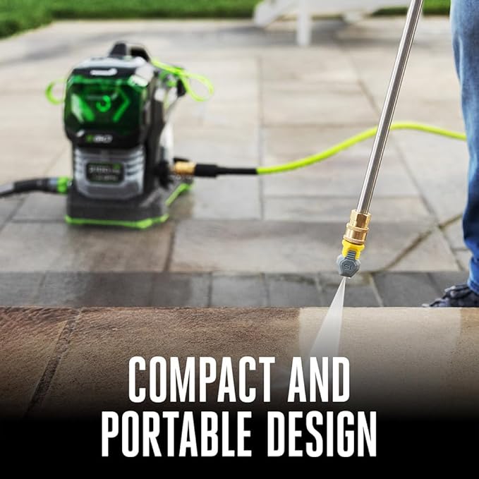 EGO Power+ 2100 Psi 1.2 Gpm Battery Powered Cold Water Pressure Washer with 4 Spray Nozzles 6.0Ah Kit