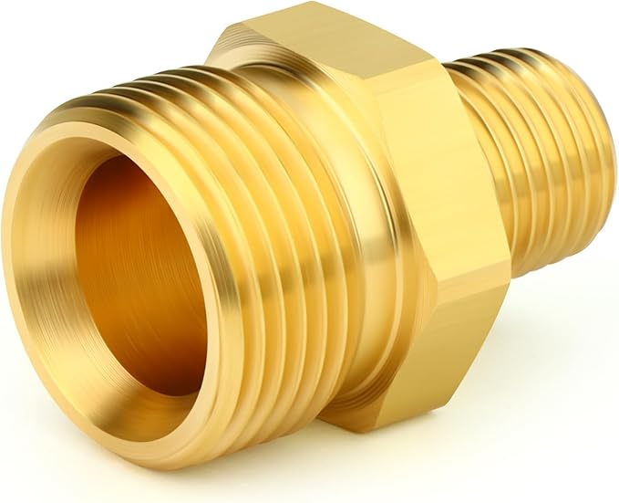 GASHER 5Pcs Brass M22 Pressure Washer Fitting,M22-14mm Male x 1/4"NPT Male Thread Fittings,For Pressure Washer Hose