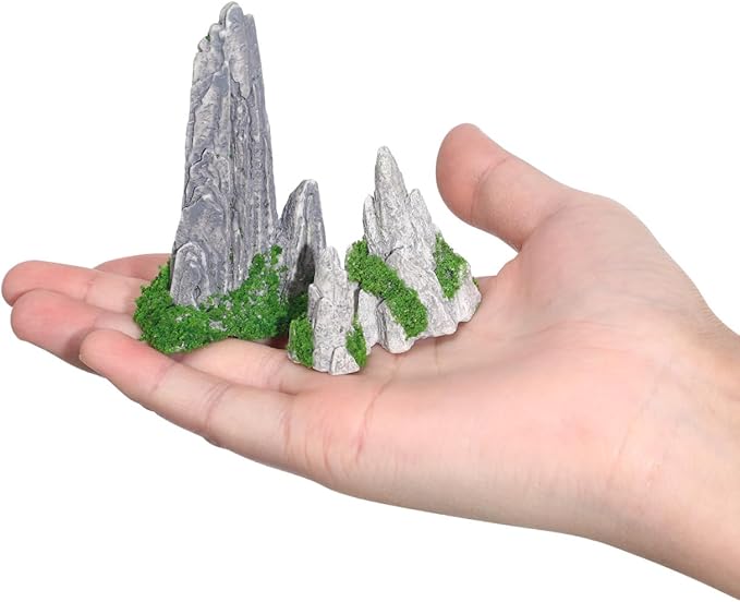 Mipcase Mini Zen Garden Accessories 8pcs Resin Mountain Decor Figures Mini Zen Garden Decor for Micro Landscape Craft Decorations