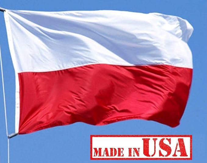 US Flag Factory - 4x6 FT Poland Polish Flag (Sewn Stripes) Outdoor SolarMax Nylon (No Seal) - Premium Quality - 100% Made in America (4x6 FT)