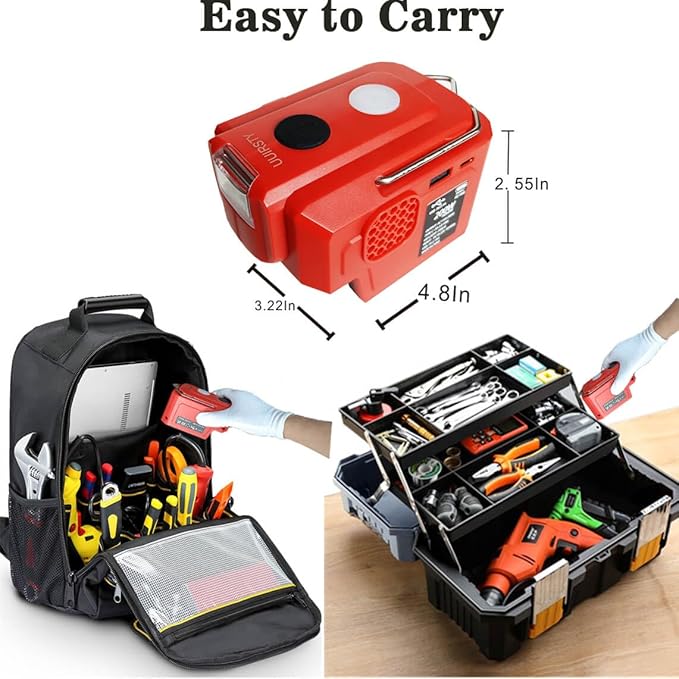 200W Power Inverter for Milwaukee M18 Battery, DC 20V to AC 110-120V 18V Inverter, Powered Outlet with 1 USB Ports & 1 Type-C & 1 AC Outlet,LED Portable Power Station Adapt(No Battery)