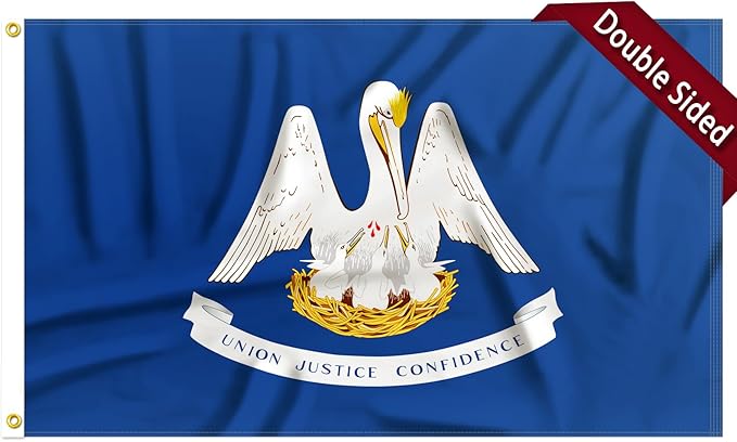 FLAGWIN Louisiana Flag 3x5 FT - 3 Ply Double Sided Polyester Louisiana State Flags with Brass Grommets - Vivid Color and Fade Proof State of Louisiana Flag 3x5 Outdoor