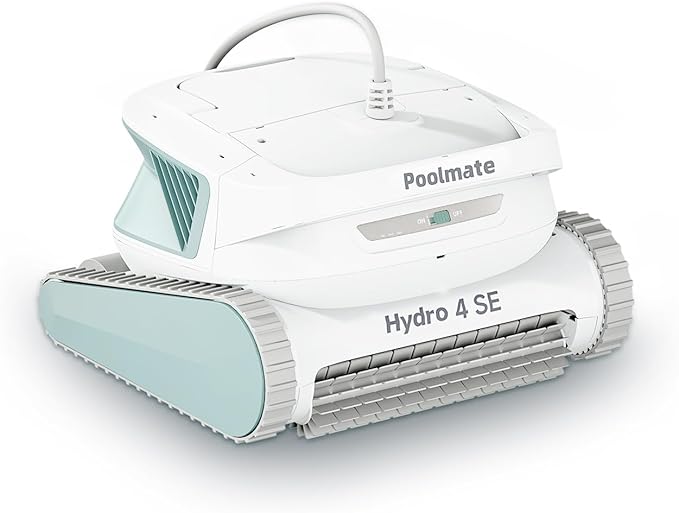 Hydro 4SE Robotic Pool Cleaner, Wired Automatic Vacuum with Wall & Waterline Cleaning, Oversized Top-Loading Filter, Dual Inlet System, Works for Inground/Above-Ground Pools Up to 40FT