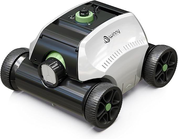 (2025 Upgrade) Cordless Robotic Pool Vacuum for Above Ground Pools, 130-Mins Runtime Pool Cleaner with Self-Parking & 1300 Sq. Ft Coverage, Powerful Suction & 6600mAh (White&Green)
