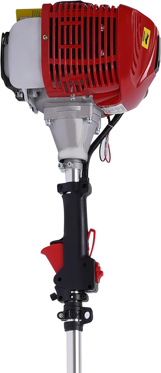 Handheld Sweeper 52CC 2 Stroke Gasoline Power Sweeper Outdoor Sweeping Broom 2.3HP Walk Behind Sweeper Cleaner 23.5'' Turf Lawns Driveway Grass Sweeping Cleaning Tool