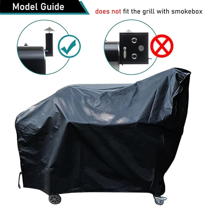 ZJYWSCH Grill Cover for Rec Tec Flagship XL 1400 Pellet Smoker Grill Offset Smoker Cover Outdoor Waterproof for RecTec RT-1400 Flagship 1400 Wood Pellet Grill Cover Heavy Duty