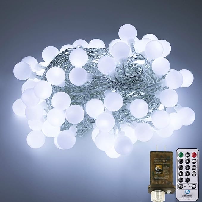 AWQ 200 LED Christmas Lights Christmas String Lights Decoration Lights for Christmas Home Garden Wedding Party Xmas Tree Bedroom Indoor Outdoor Decor (200, White)