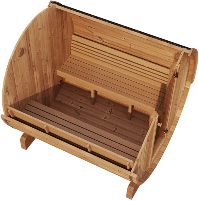 Sauna Barrel, Ergo-Series Backyard Sauna Barrel (Sauna Heater & Sauna Stones Included) (Model E7)
