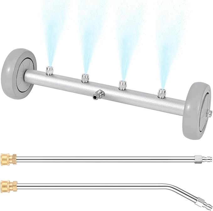 16 Inch Pressure Washer Undercarriage Cleaner, Under Car Washer, Undercarriage Sprayer for Pressure Washer with 2 Pcs Extension Wand, Universal 1/4" Connector, 4000 PSI