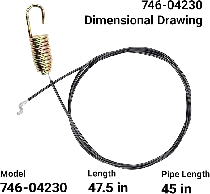 946-04230B Auger Clutch Cable for Cub Cadet Craftsman MTD Troy-Bilt Snow Blower Replaces 746-04230 746-04230A 946-04230A 946-04230 746-04230B