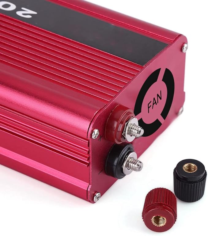 Power Inverters, 2000W DC 12V to 110V Car Converter with 2 AC Outlets & USB Ports for Household Appliance