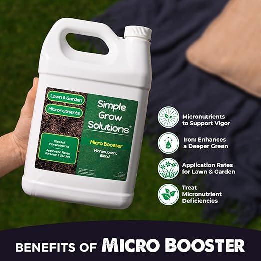 Organic Micronutrient Booster- Complete Plant & Turf Nutrients- Simple Grow Solutions- Natural Garden & Lawn Fertilizer- Grower, Gardener- Liquid Food for Grass, Tomatoes, Flowers, Vegetables (1 Gallon)