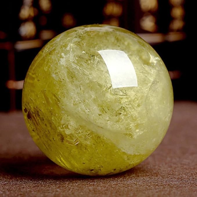 6-7cm/2.36-2.75inch Topaz Ball Polished Natural Yellow Crystal Sphere Decorative Sphere Healing Crystals Ball Healing Stone Crafts Home Decor Ornament Gifts (Topaz, 60-70mm)
