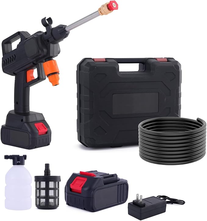 Portable Cordless High Pressure Washer with 2 Removable Batteries