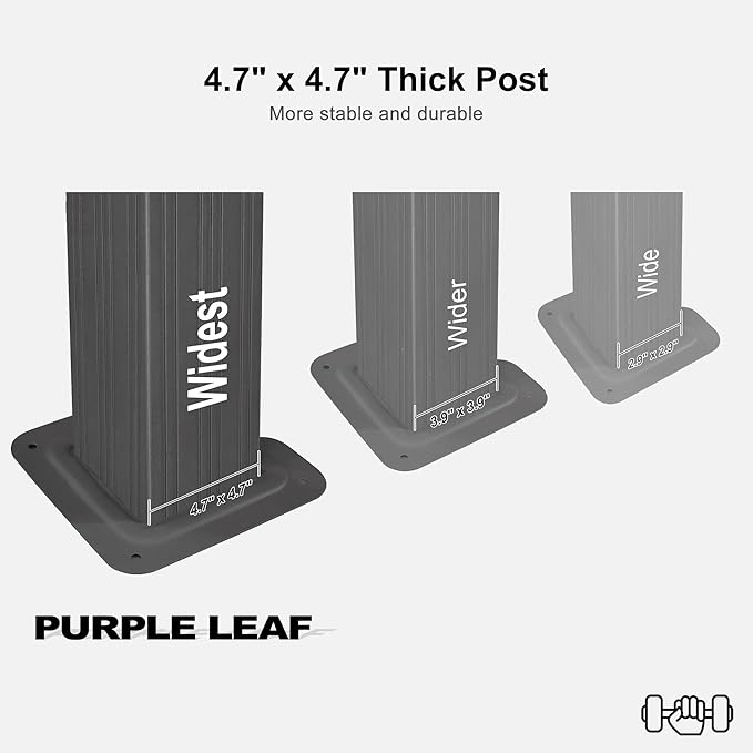 PURPLE LEAF 12' X 20' Hardtop Gazebo with Galvanized Steel Double Roof Aluminum Metal Gazebo for Patio Lawn and Garden Included Netting and Beige Curtains