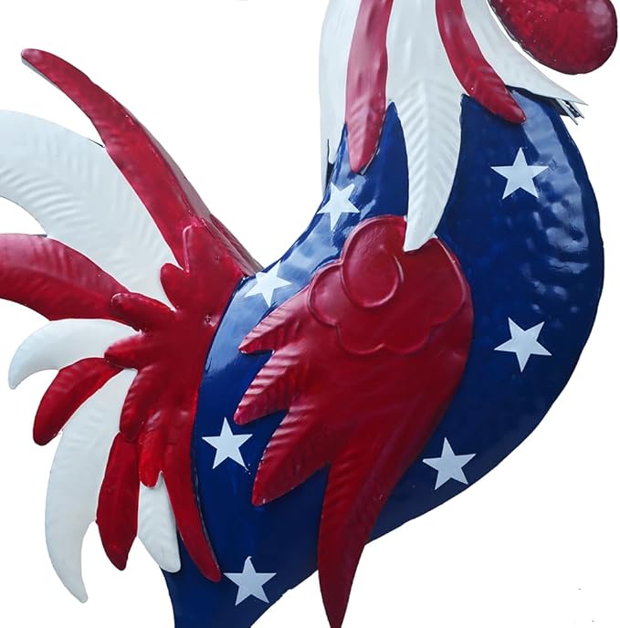 Rooster Statue Creative Chicken Animal Sculpture Garden Decoration Metal Yard Art for Patio Lawn Backyard Outdoor Indoor Decoration