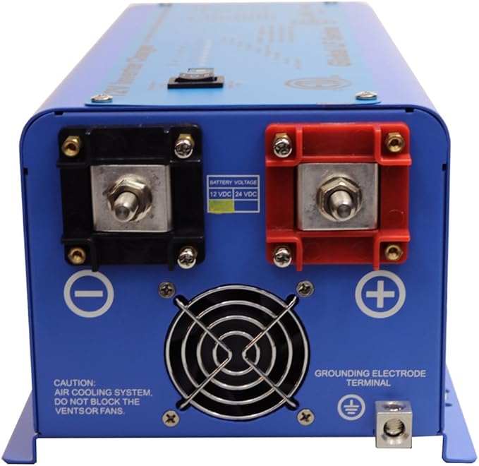 AIMS Power 600 Watt 12 VDC Pure Sine Inverter Charger 120 VAC Output 20A Charger 7A Transfer Switch ETL Cert to UL458 Standards PICOGLF6W12V120VETL