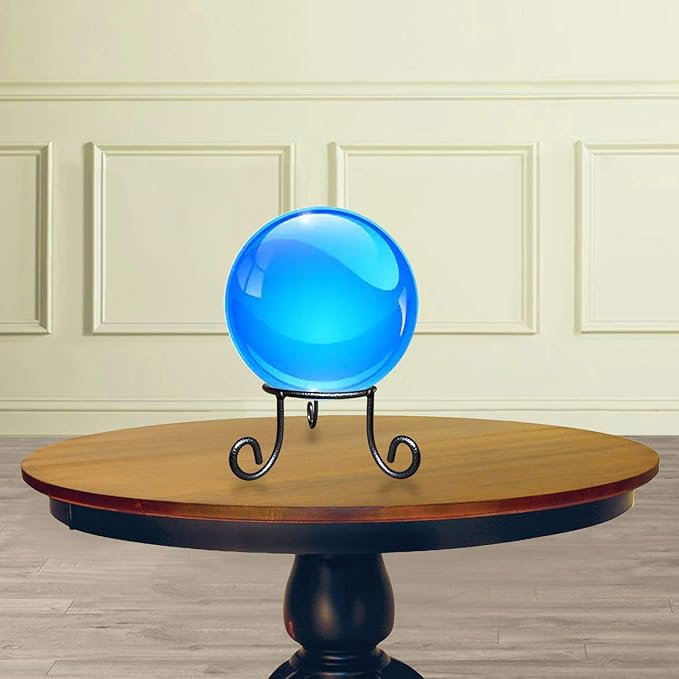 Black Iron Ball Stand - Gazing Globe Stand for Balls, Sphere Holder Wrought Iron Display Stand, Crystal Ball Stand, Glass Bowl Ring Metal Egg Stands, Gazing Ball Stand(3.5" Diameter X 2" Tall)