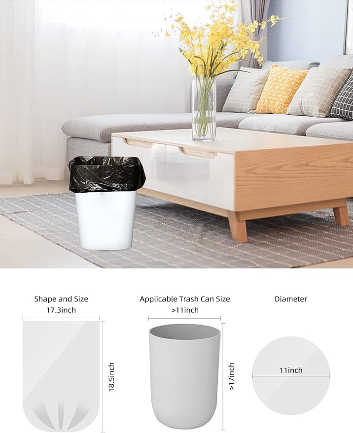 Small Trash Bags 80 Counts, Waikas Garbage Bags for Bathroom Car Mini Trash Can, Plastic Bag for Bedroom Living Room, 4 Gallons, Black